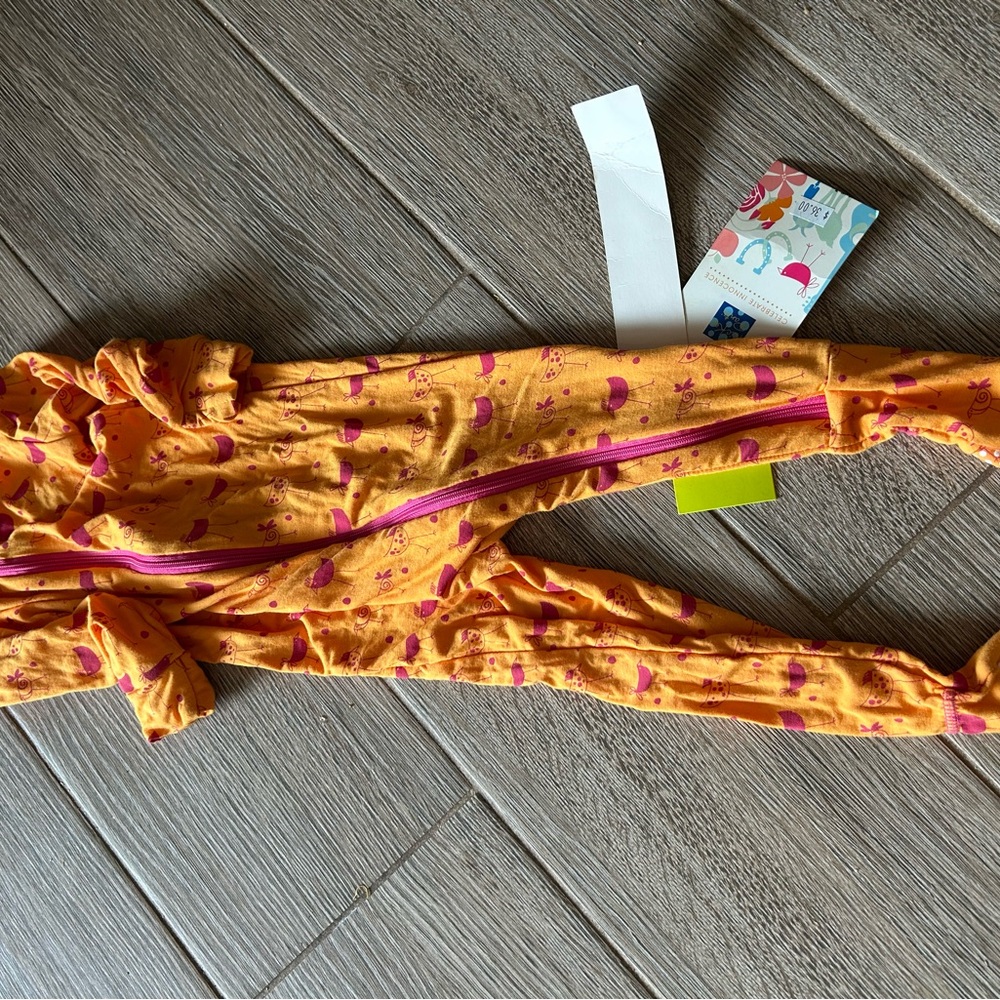 Kickee Pants Orange and Pink Printed Footie One-Piece